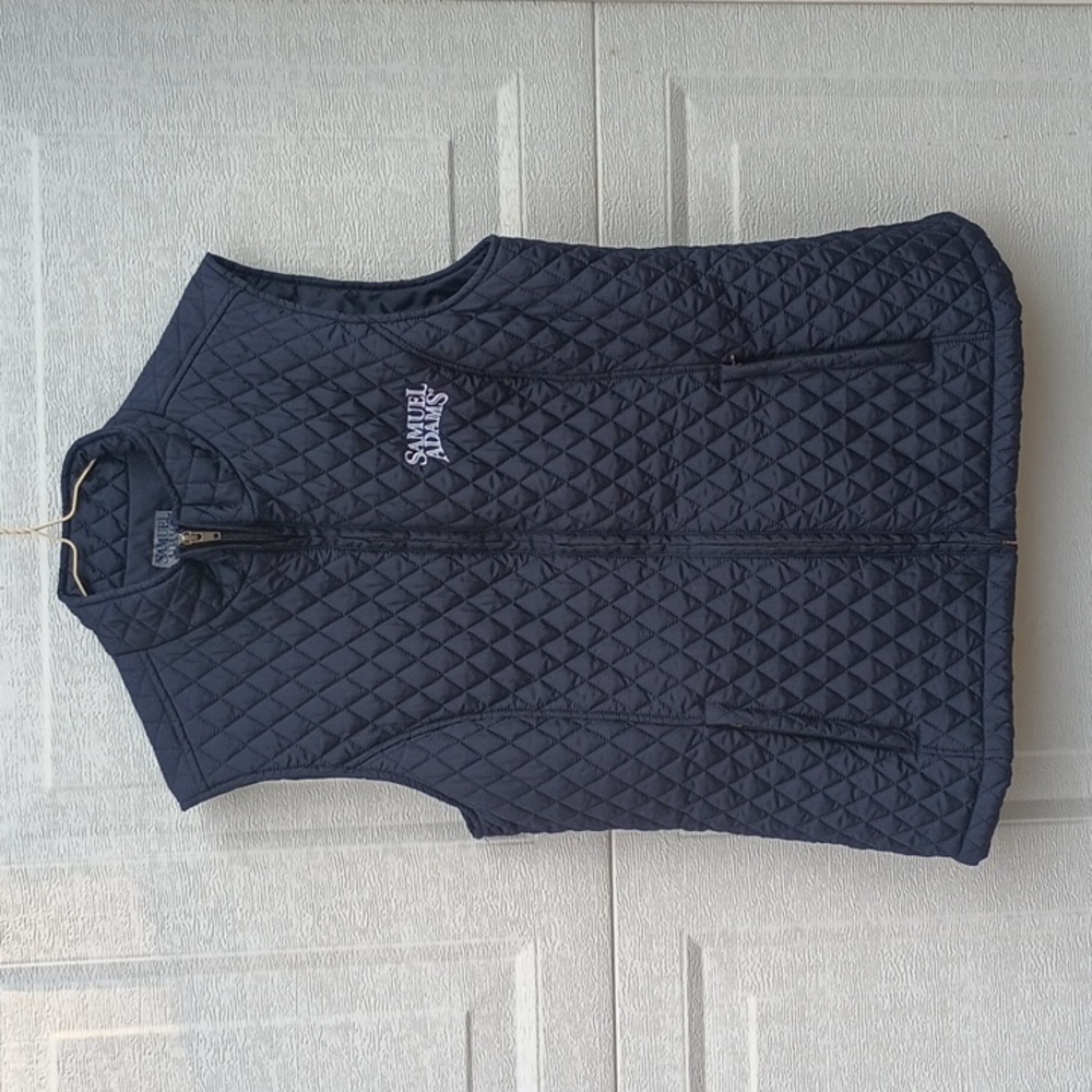 Samuel Adams Navy Blue Quilted Puffer Vest Jacket Unisex Sz Large